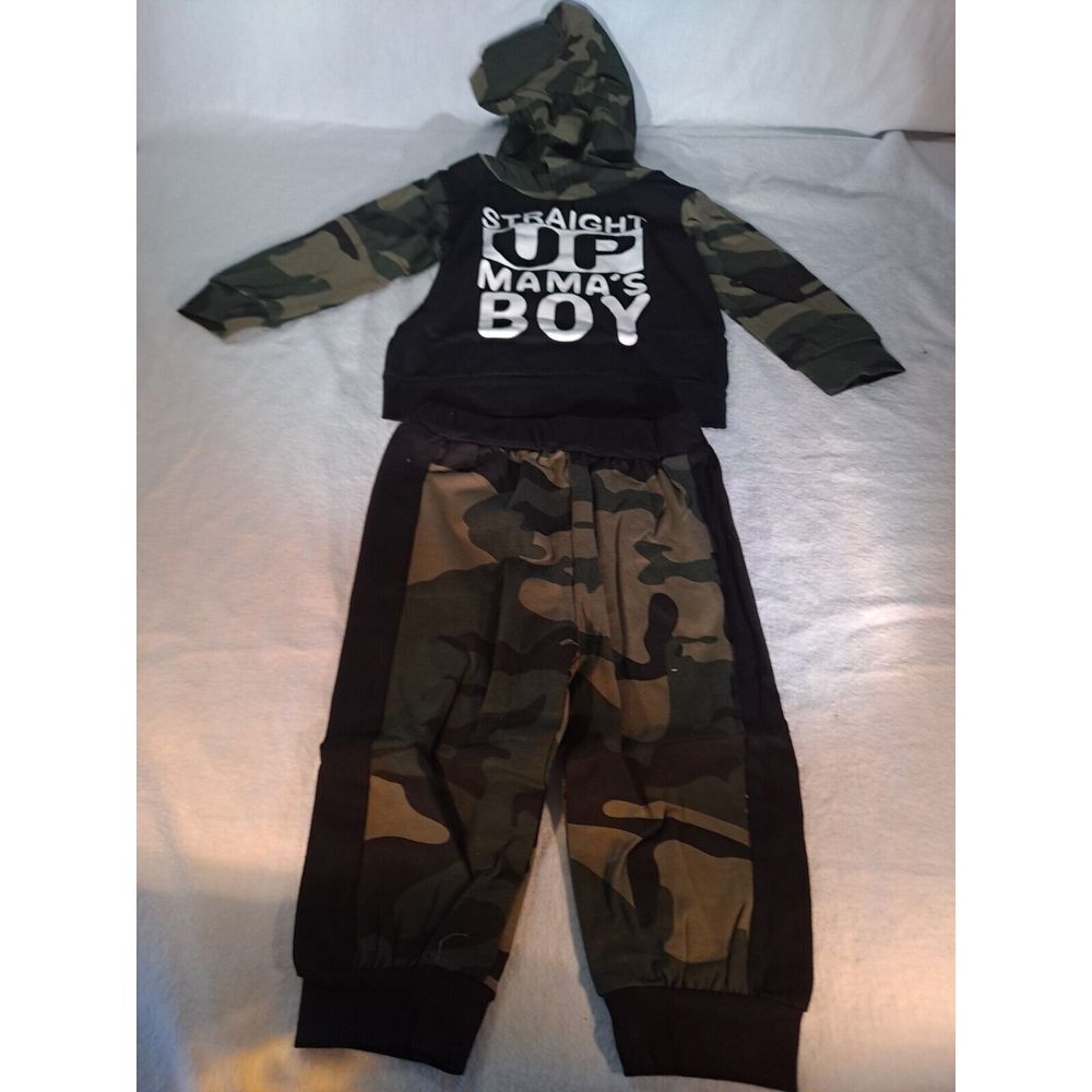 Camo- Straight up Mama's Boy-Toddler- 2 PC. Romper with Hood